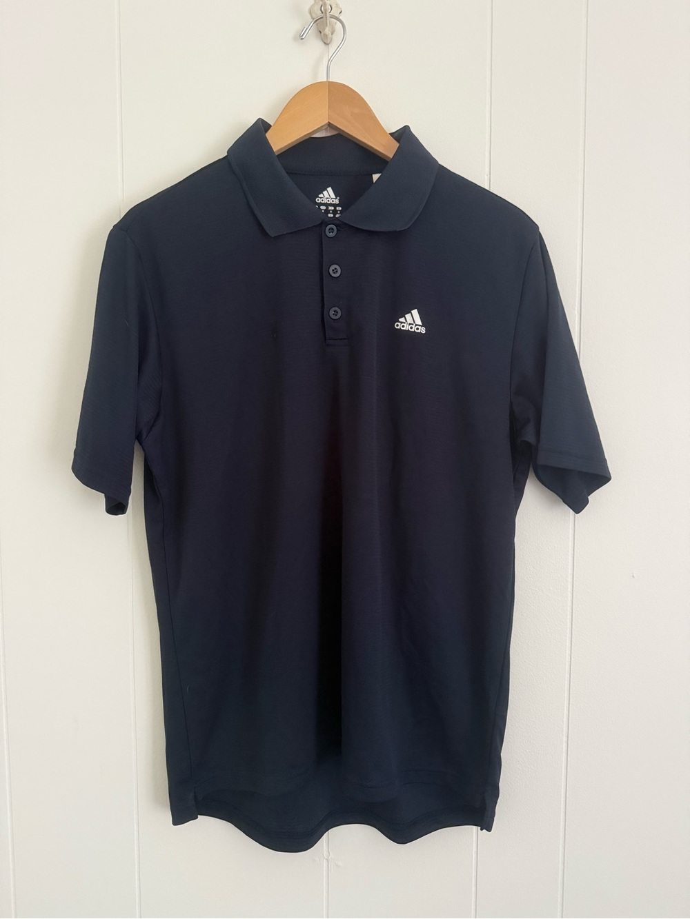 adidas Men's Navy Polo with White Logo